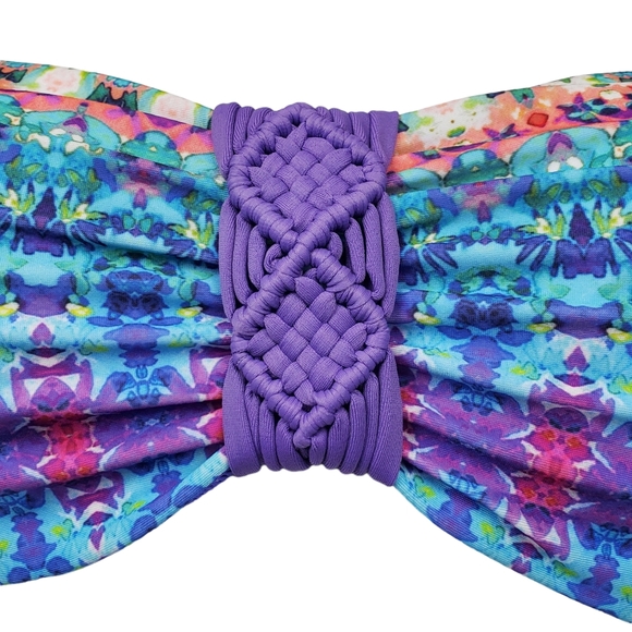 Prana Womens Purple Blue Cosima Bikini Swimsuit Top Size M - Picture 3 of 7